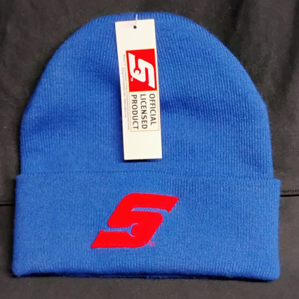 SNAP ON Beani Knit Cuff Beanie Blue Superman of Mechanics Tools One Size NWT